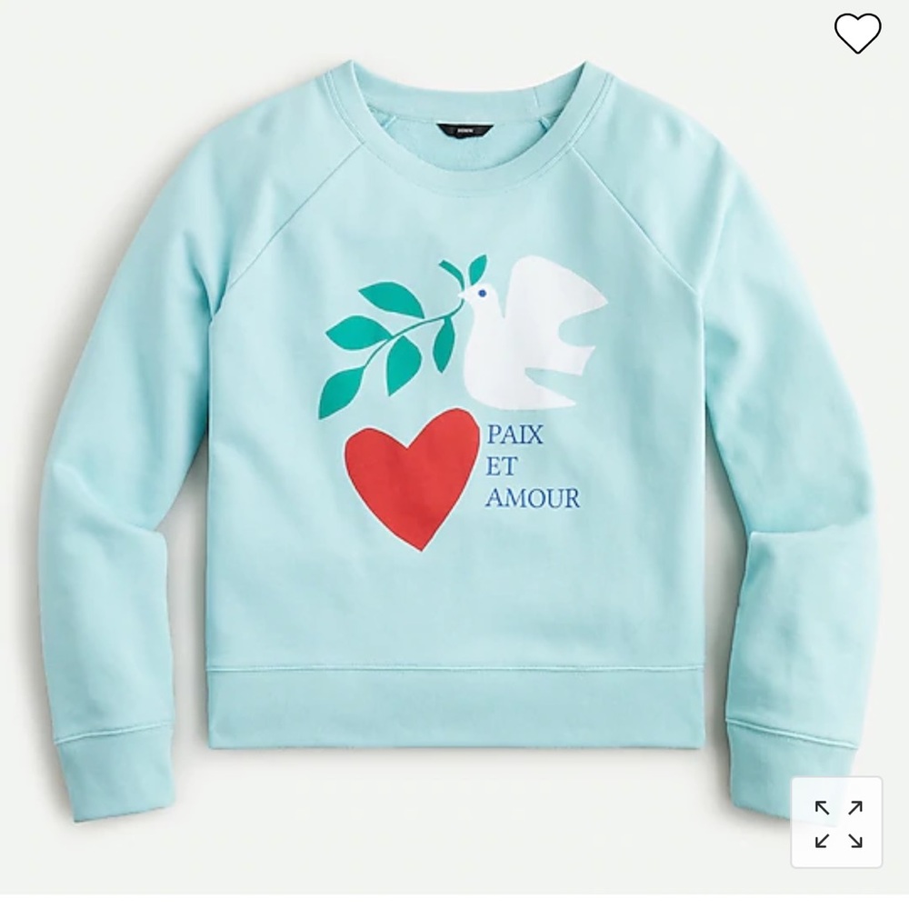JCrew Dove Heart Sweatshirt